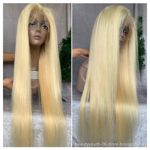 Cambodian Hair Wigs Top Quality Virgin Human Hair for Black Girl Blond 613# Wigs 150% Density Full Lace Wig Wholesale Vendors